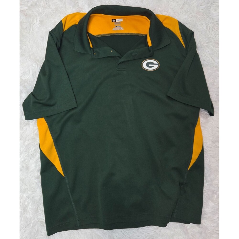 NFL Team Apparel Green Bay Packers TX3 Cool Polo Shirt Men’s XL Green Gold